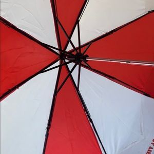 Red and white stripe umbrella